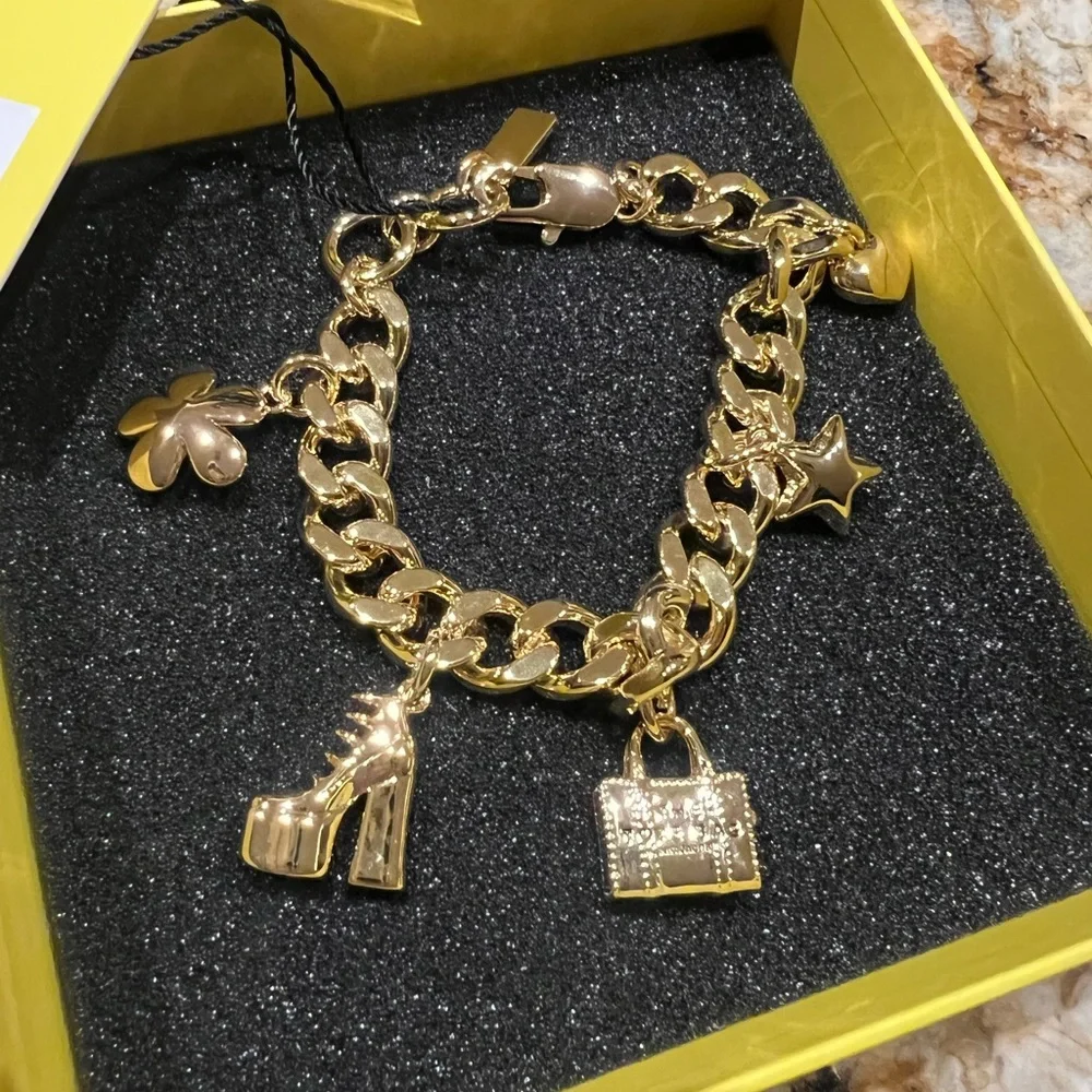 Marc Jacobs Gold Charm Bracelet with 5 Charms - Picture 8 of 8